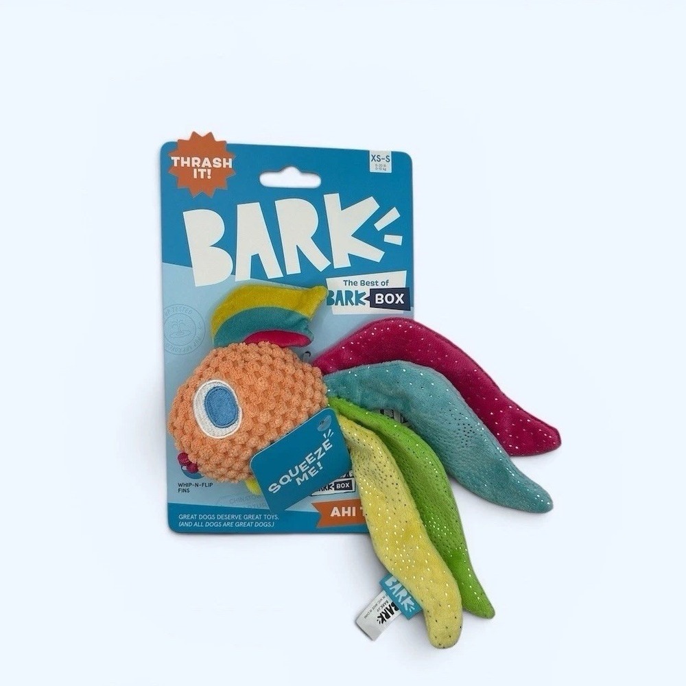 Bark Box Best of XS-S AHI TINA Squeaky Thrash Crinkle Dog Toy New!!